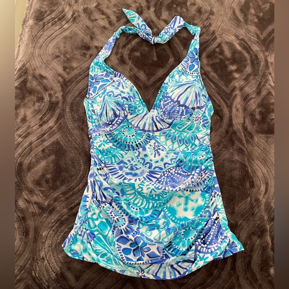 NWT Lilly Pulitzer Bliss Halter Tankini Swim Top 2 - Picture 2 of 7